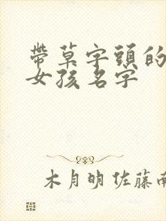 带草字头的名字女孩名字