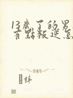 13岁了的男孩有点叛逆怎么办呢封面