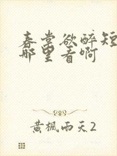 春棠欲醉短剧在哪里看啊