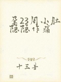 孕23周小肚子隐隐作痛