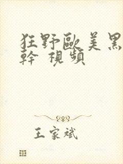 狂野欧美黑人猛干 视频