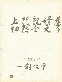 上门龙婿叶辰萧初然全文多少章