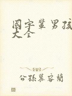 国字辈男孩取名大全封面