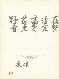 野花高清在线观看免费完整bd