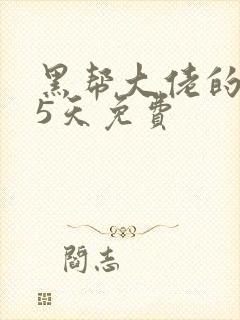 黑帮大佬的365天免费