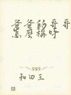 爸爸的哥哥老婆怎么称呼