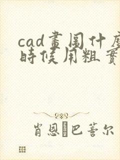 cad画图什么时候用粗实线