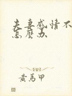 夫妻感情不好该怎么办封面