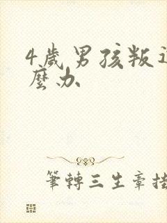 4岁男孩叛逆怎么办