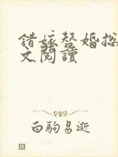 错嫁替婚总裁全文阅读