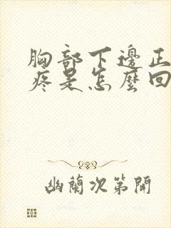 胸部下边正中间疼是怎么回事