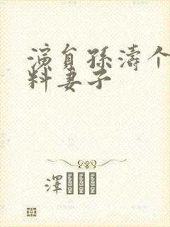 演员孙涛个人资料妻子封面