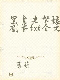 黑月光拿稳be剧本txt全文封面