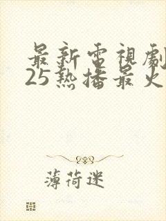 最新电视剧2025热播最火剧封面