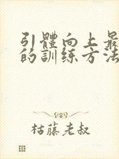 引体向上最有效的训练方法封面