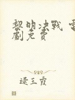 黎明决战 电视剧免费