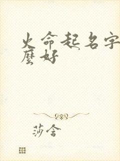 火命起名字带什么好
