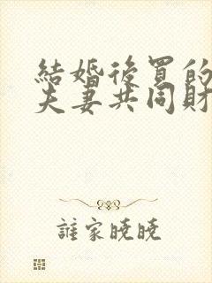 结婚后买的车算夫妻共同财产吗