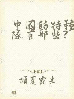 中国的特种兵部队有哪些?