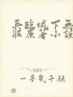 兵临城下无删减版原著小说叫什么