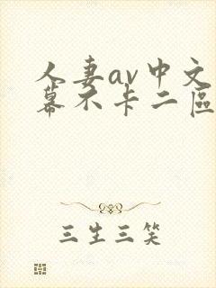 人妻av中文字幕不卡二区