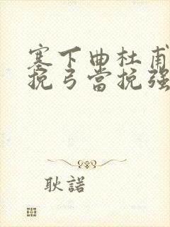 塞下曲杜甫古诗挽弓当挽强