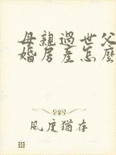 母亲过世父亲再婚房产怎么继承