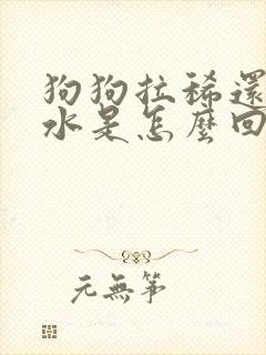 狗狗拉稀还吐黄水是怎么回事