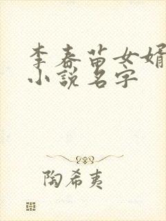 李春苗女婿陈浩小说名字