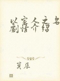 以家人之名电视剧情介绍