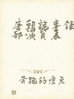 唐朝诡事录第一部演员表封面