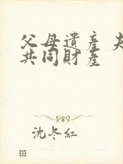 父母遗产 夫妻共同财产