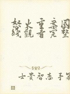 怒火重案国语在线观看完整版电影封面