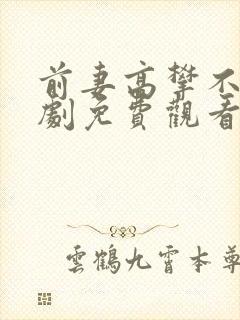 前妻高攀不起短剧免费观看