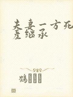 夫妻一方死亡遗产继承