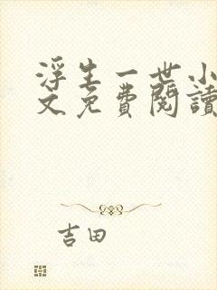 浮生一世小说全文免费阅读