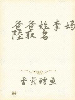 爸爸姓李妈妈姓陆取名封面