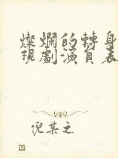 灿烂的转身 电视剧演员表