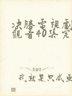 决胜电视剧免费观看40集完整版封面