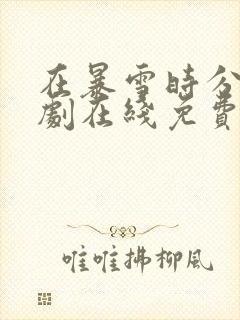 在暴雪时分电视剧在线免费观看完整版