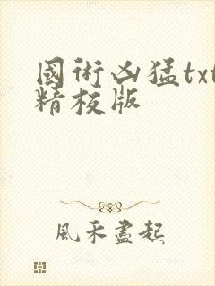 国术凶猛txt精校版