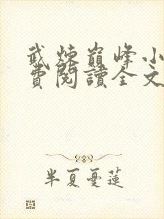 武炼巅峰小说免费阅读全文无删减