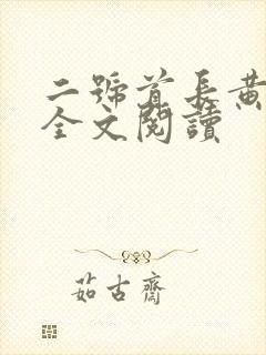 二号首长黄晓阳全文阅读