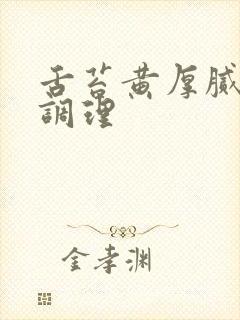 舌苔黄厚腻怎么调理