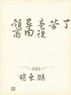 领导辛苦了高情商回复