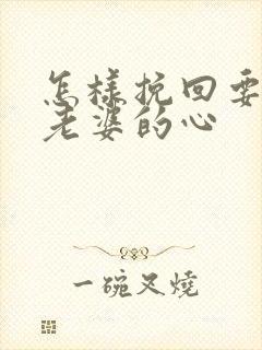 怎样挽回要离婚老婆的心