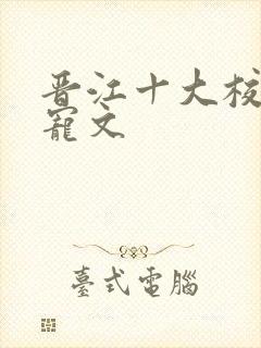 晋江十大校园甜宠文