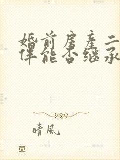 婚前房产二婚老伴能否继承遗产