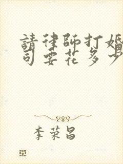 请律师打婚姻官司要花多少钱封面