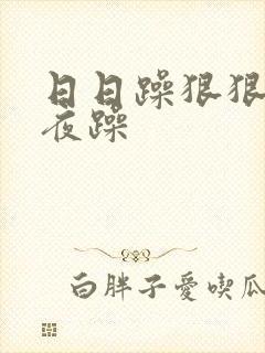 日日躁狠狠躁夜夜躁封面